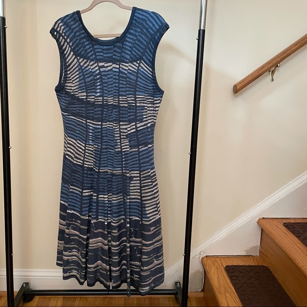 Nic + Zoe Blue Patterned Dress